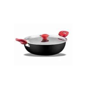 hard anodised titanium deep kadai 250 with stainless steel lid