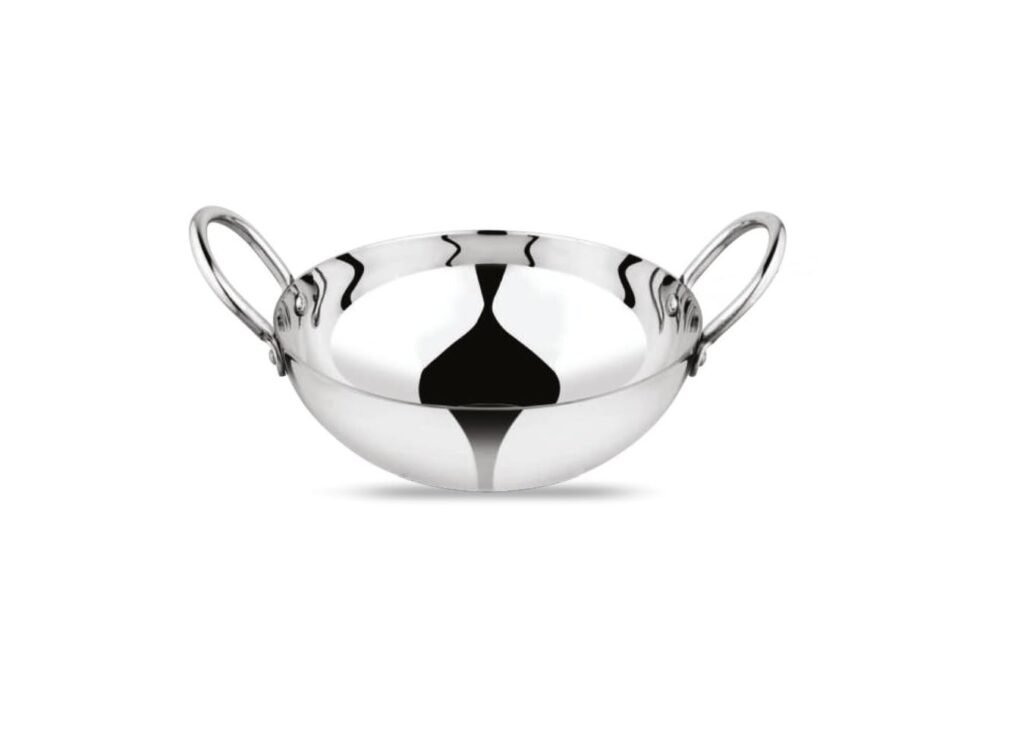 stainless steel steelo kadai 10" 2mm