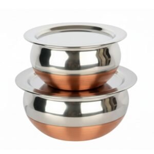 ss handi with lid & copper bottom set of 2 pcs