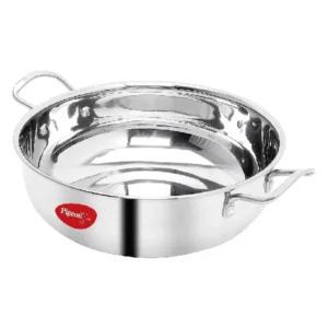 stainless steel steelo kadai 12" with sandwich bottom