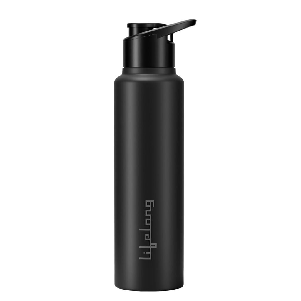 (llwbtsp03, black) stainless steel water bottle with sipper 950ml