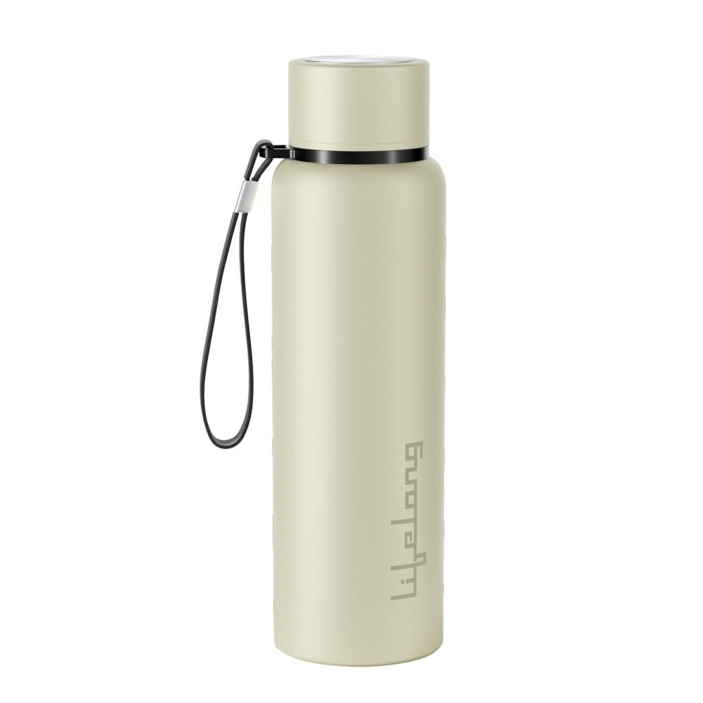 (llwbt02, black & beige) stainless steel water bottle 950 m