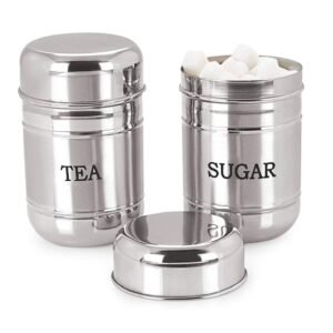 ss tea & sugar container set of 2 pcs