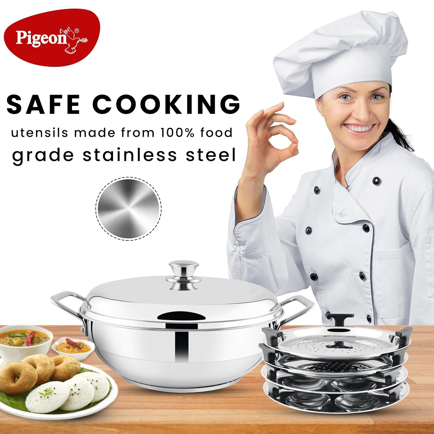 stainless steel steelo multi kadai 280 with sandwich bottom stainless steel steelo multi kadai 280 with sandwich bottom