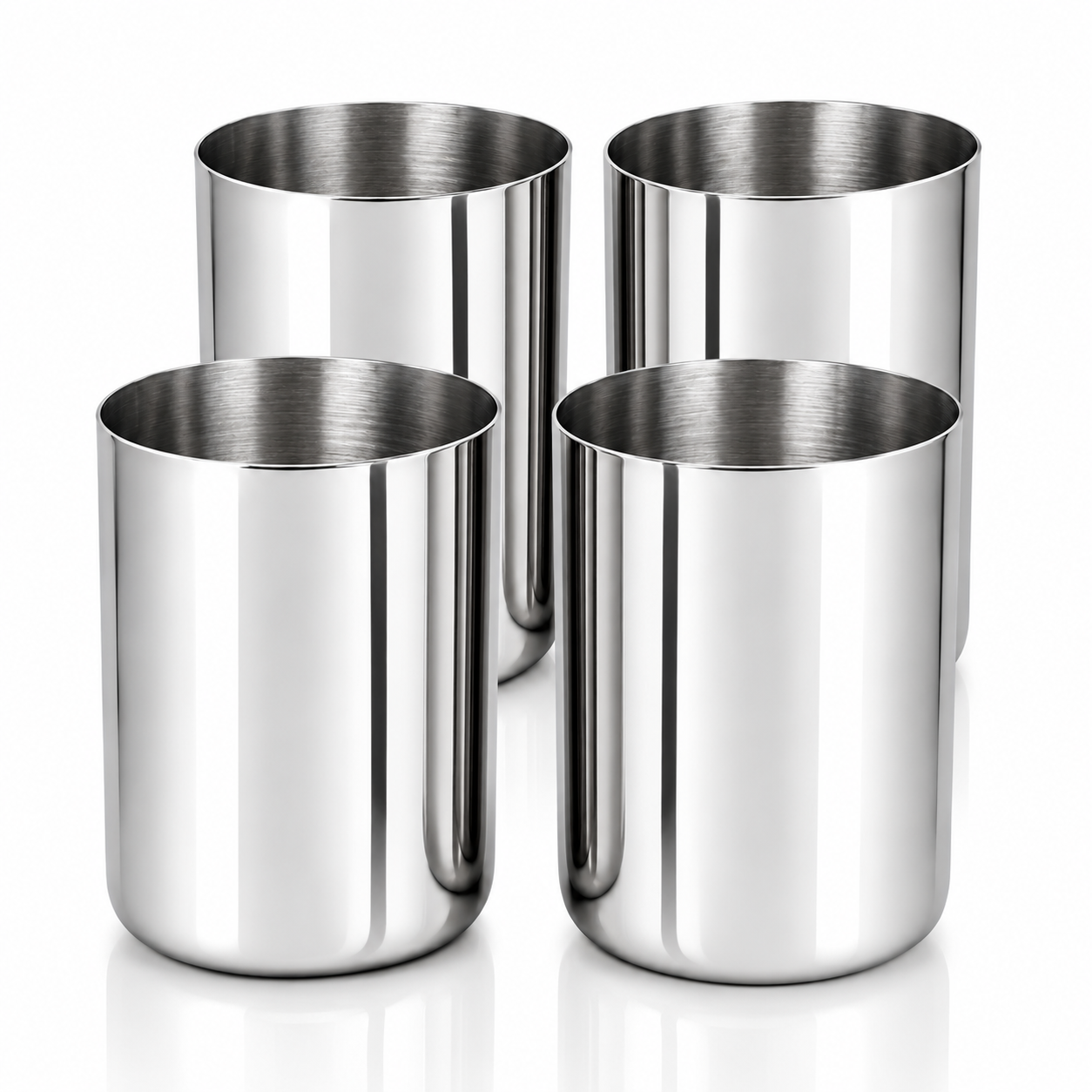 polished stainless steel tumblers set (1) polished stainless steel tumblers set (1)
